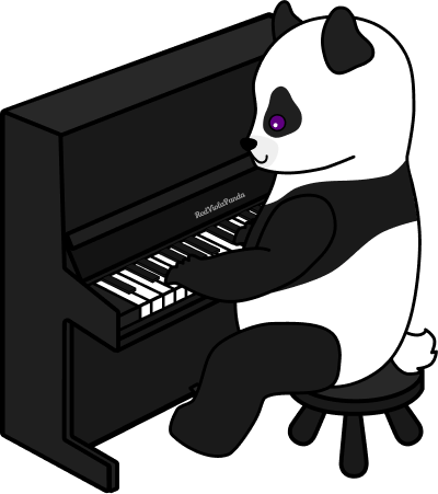 Puff de Papa playing on an upright piano